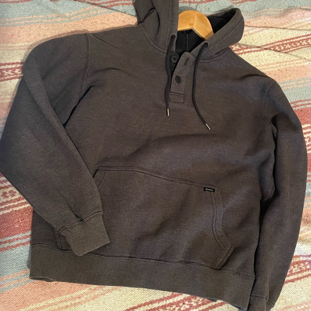 RVCA Large Men’s Charcoal Hooded Pullover